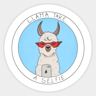 Llama take a selfie Sticker